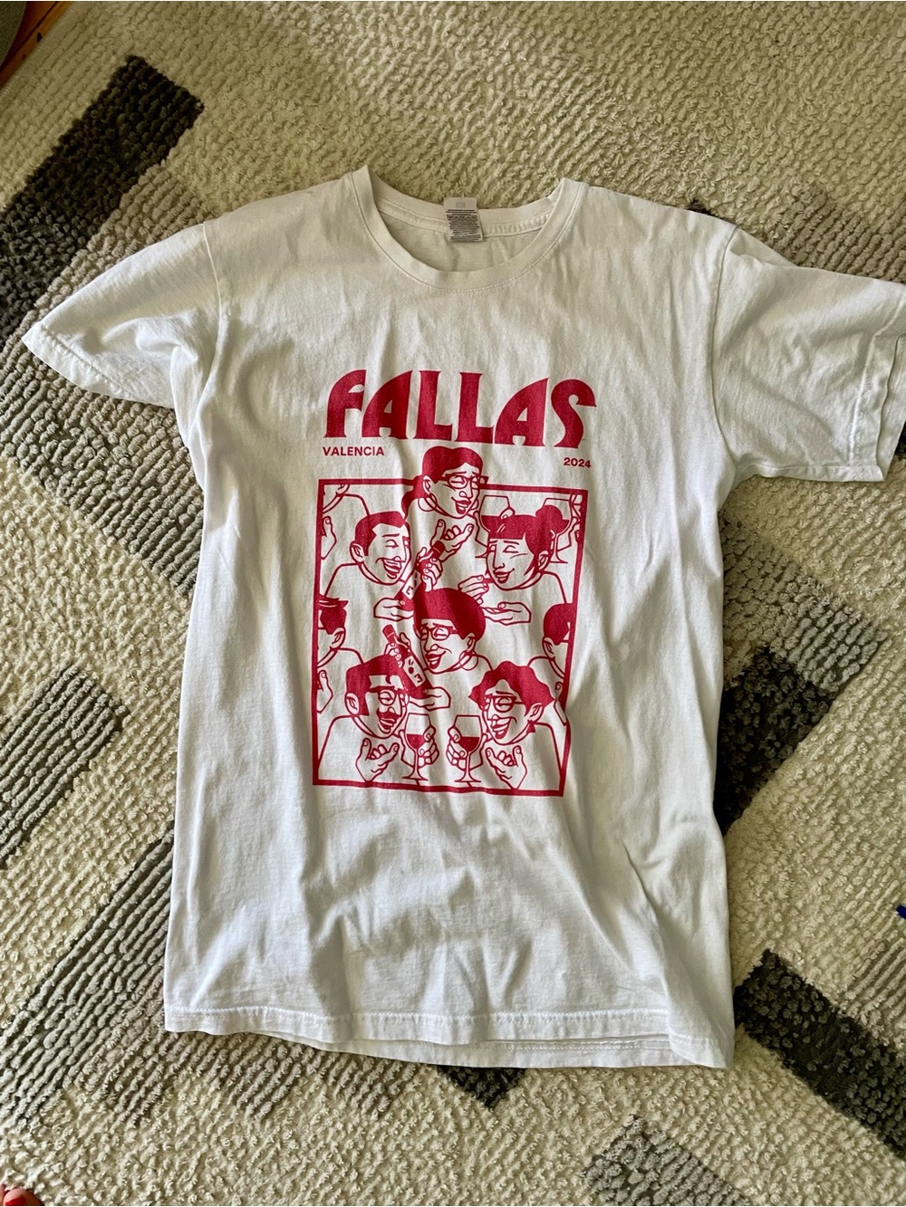 Fallas Valencia 2024 White Tee with Red Graphic
